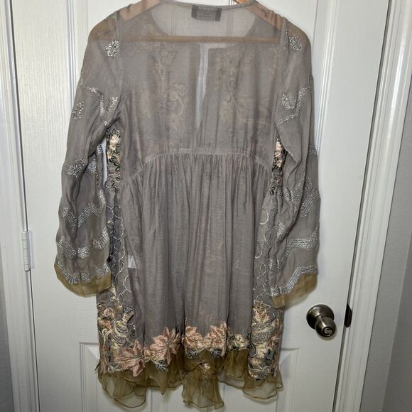 Sana Safinaz Embroidered Open Front Coat Jacket Small Fairycore Ethereal Floral - Picture 11 of 14